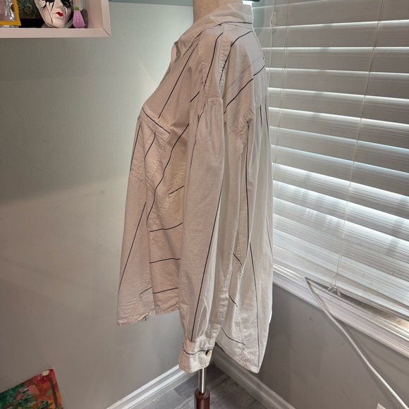 We The Free Happy Hour Striped Oversize Poplin Button-Up Shirt - Picture 5 of 9